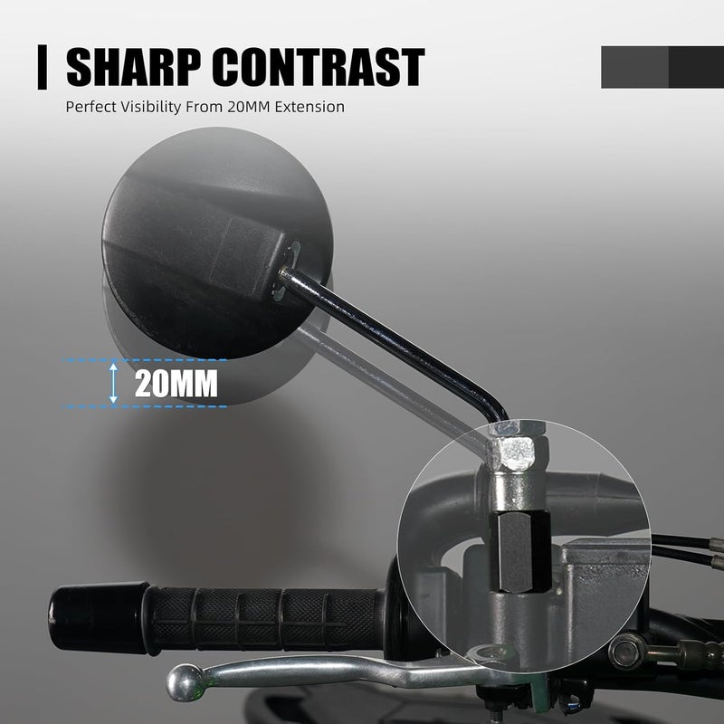 NICECNC CNC 20MM Mirror Elevation Stand Mirror Height Booster Compatible with Kawasaki KLR 650 2008-2024, Mirror Extension Riser, Aluminum, Anodization, Black - Image 5
